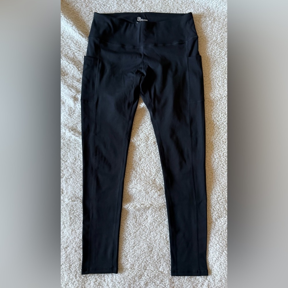 Polygon Women's Leggings/Yoga Pants, High Waisted w/Pockets Black New in Bag